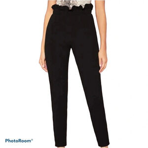 Revamped paper bag womens dress pants with  pockets Sz L